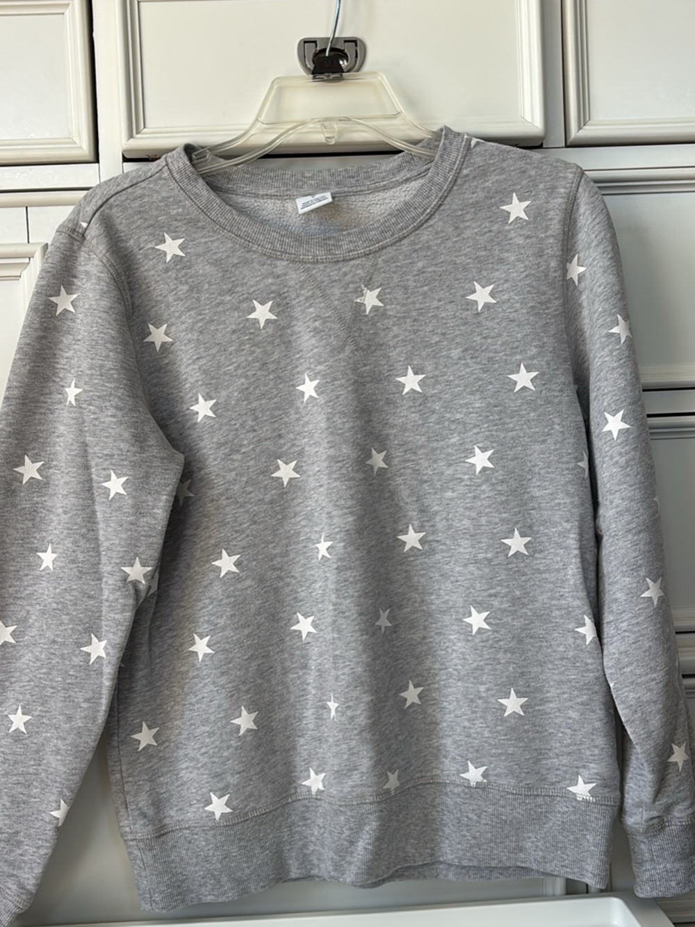 Amazon Essentials Light Gray Star Pullover Sweatshirt